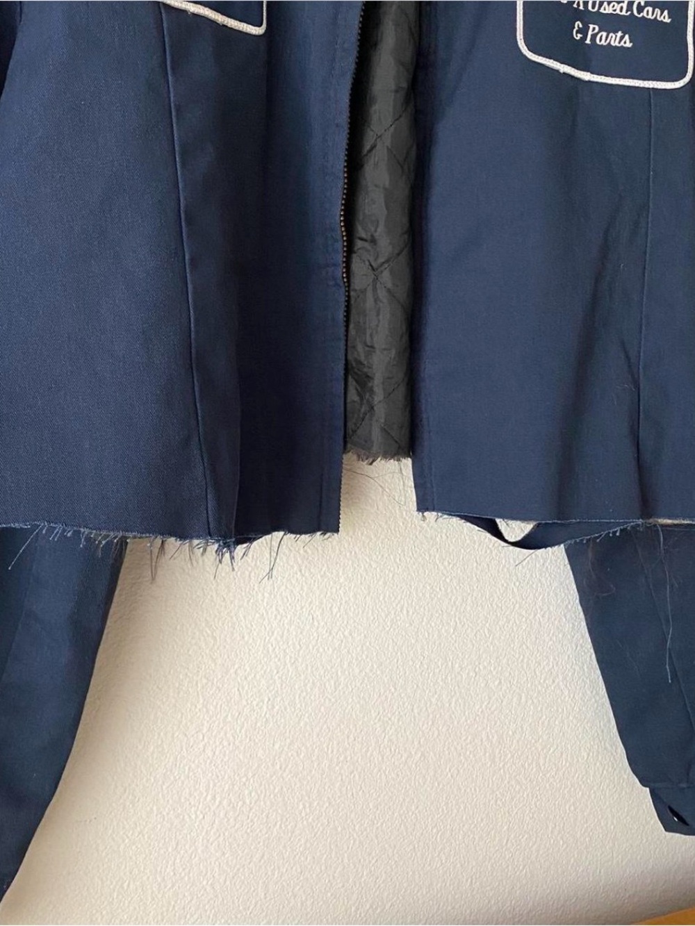 SOLD navy blue cropped mechanic work wear jacket - Picture 3 of 4